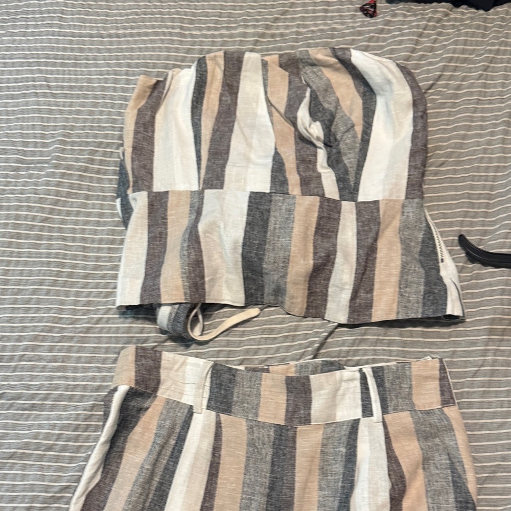 Striped Tube Top and Skirt Set